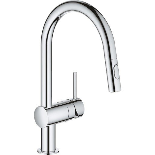 Grohe Minta blandebatteri med C-kran og hånddusj (chrome)