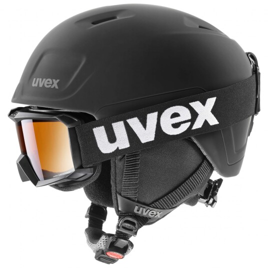 Uvex Heyya Pro Set, Skihjelm + Skibriller, Junior, Black Matt 51-55cm