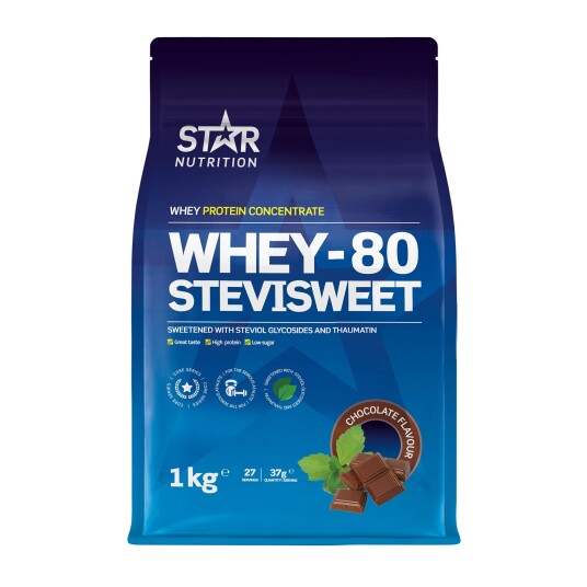 Star Nutrition Whey 80 Stevisweet, proteintilskudd 1000g CHOCOLATE