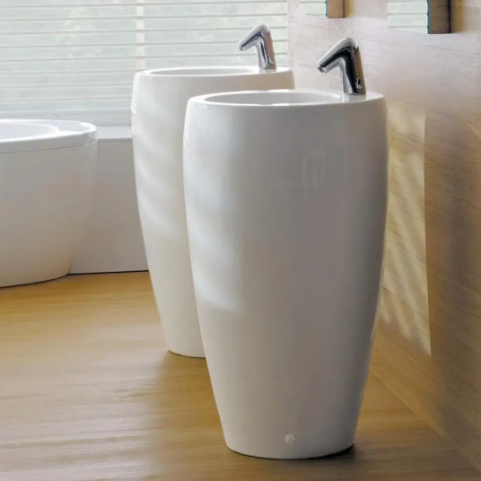 LAUFEN IL BAGNO ALESSI FRITTSTÅENDE SERVANT Ø53 CM LCC HVIT