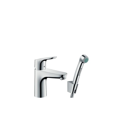 Hansgrohe Focus 100 servantbatteri Med bidettedusj og dusjslange, Krom