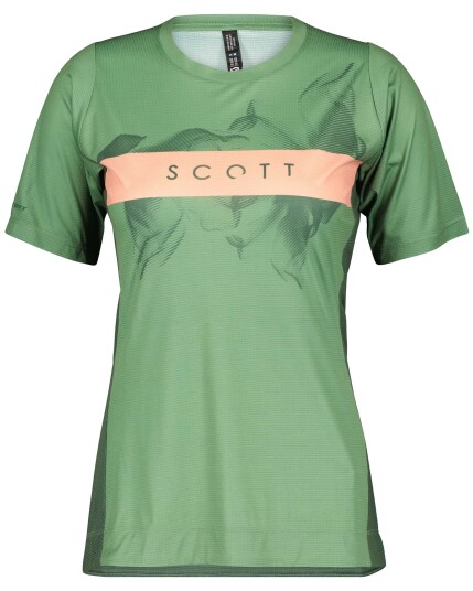 Scott Trail Vertic S/S Shirt W Glade Green/Crystal Pink (Storlek L)