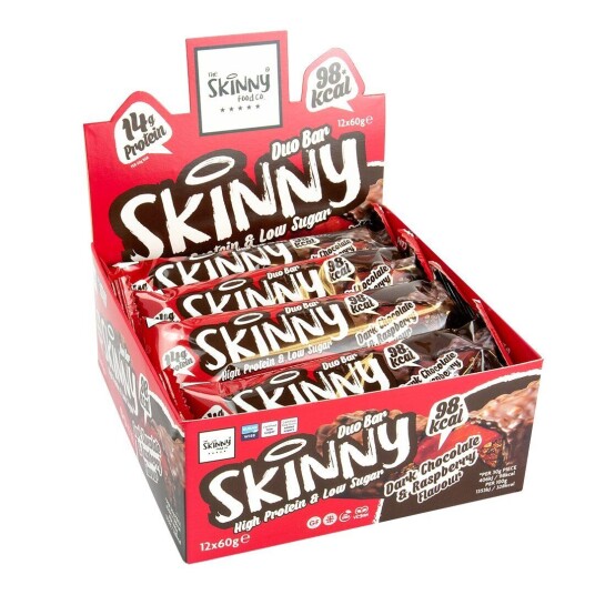 Skinny Food Skinny High Protein Low Sugar Bar - Dark Chocolate & Raspberry 12x60g