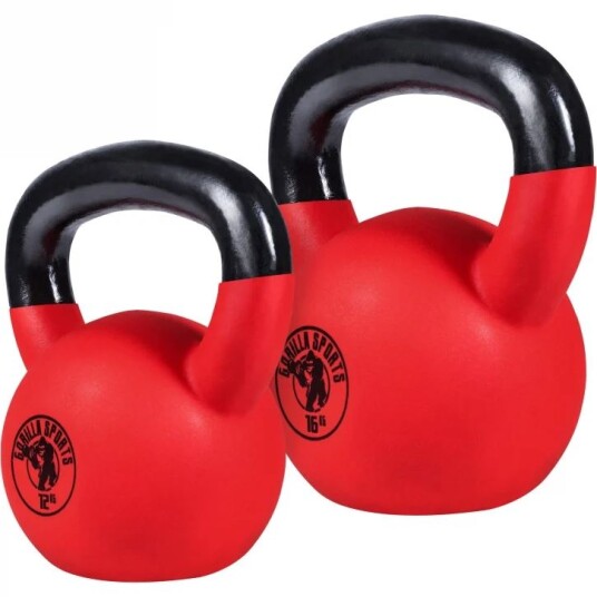 Gorilla Sports Kettlebellpaket Vinyl - 12kg 16kg