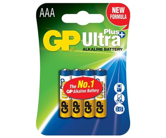 GP Ultra Plus Alkaline AAA-batteri, 24AUP/LR03, 4-pakk