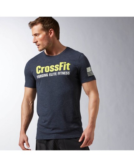 Reebok Mens Crossfit Forging Elite Fitness Tee - Collegiate Navy - S