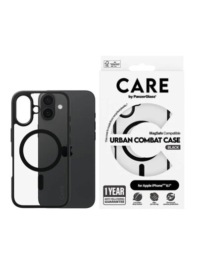 CARE by PanzerGlass Case Flagship Urban Combat Black MagSafe iPhone 16