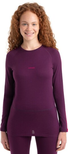 ICEBREAKER Women's Zoneknit 200 Long Sleeve Crewe XS  Nightshade/Electron Pink/Cb