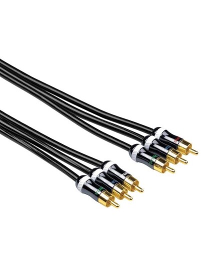 Hama YUV Cable 3 RCA - 3 RCA metal 1.5 m