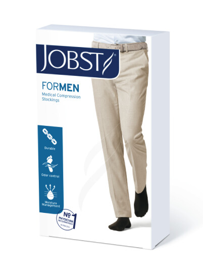 JOBST for Men lårstrømpe, Klasse 2, medium, sort, 1 par