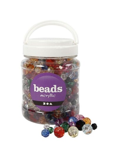 Creativ Company Faceted Beads Mix in Storage Bucket