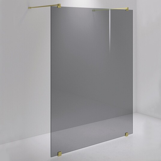 INR Iconic Nordic Rooms Dusjvegg ARC 43 Måltilpasset Brushed Brass / Grått Glass