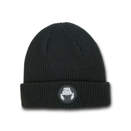 Crab Grab Circle Patch Beanie Black - One size