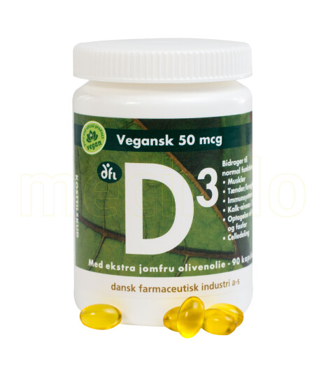 DFI Vegansk D3, 50 Mcg 90 Kapsler