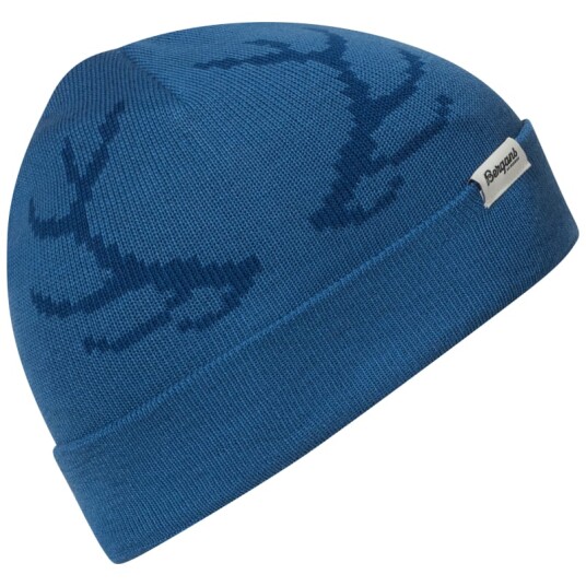 Bergans Kids' Antlers Beanie OneSize, Riviera Blue/Dark Riviera Blue