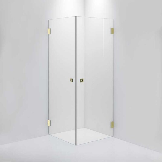 INR Iconic Nordic Rooms Dusjhjørne ARC 12 Original Brushed Brass / 80x80cm Klart Glass