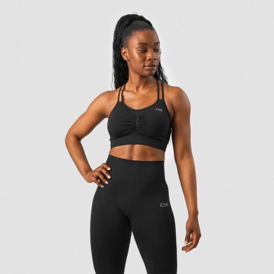 Define Seamless Scrunch Sports Bra, Black Svart Large