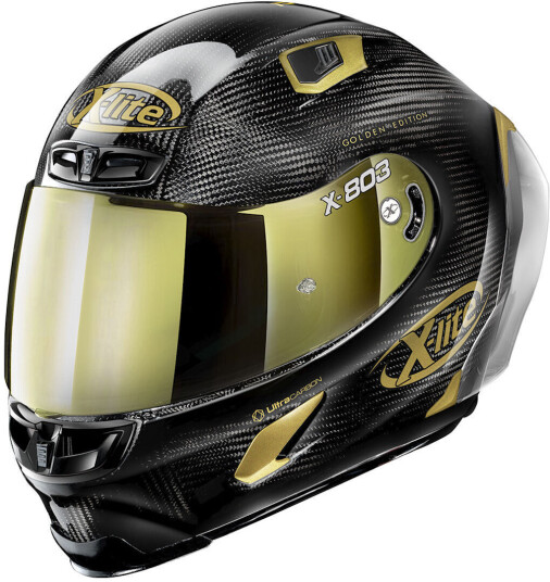 X-Lite X-803 RS Ultra Carbon Replica Golden Edition Hjelm L Svart Gull