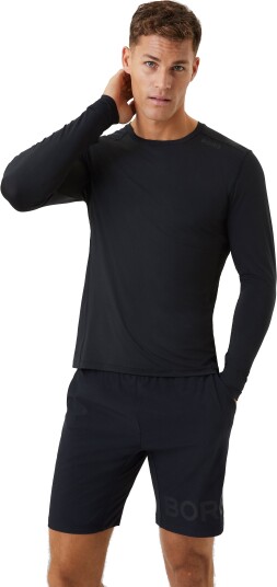 Björn Borg Men's Borg Long Sleeve Tech T-Shirt M, Black Beauty