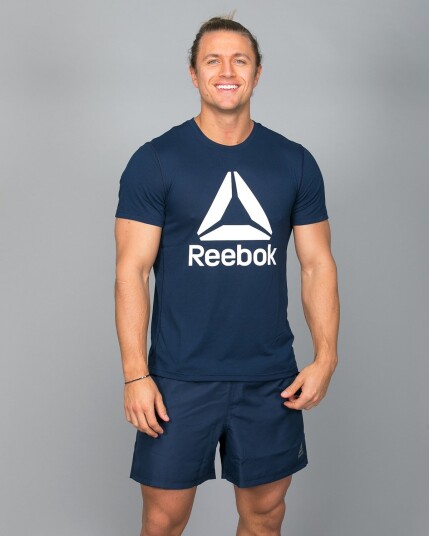 Reebok Workout Ready Supremium 2.0 Big Logo T-Shirt - Collegiate Navy - L