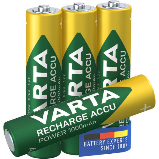 Varta Batter Varta oppladbart AAA 1000mAh 4 pk - 6208524