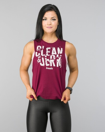 Reebok Crossfit Clean & Jerk Muscle Tank - Rustic Wine - XS