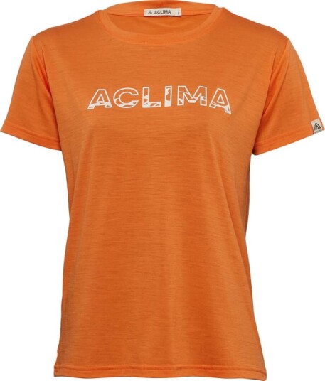 Aclima Women's LightWool Classic Tee Logo Oransje XL Woman