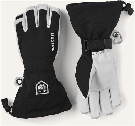 Hestra Army Leather Heli Ski 5 Finger Black (#383838) Dame 11