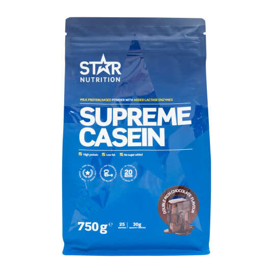 Star Nutrition Supreme Casein 750 g, proteinpulver 750g Doublerichchocolate