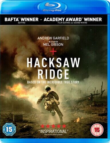 Hacksaw Ridge Blu-ray 2017 Andrew Garfield Gibson DIR cert 15 Brand New