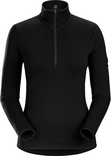 Arc'Teryx Rho Heavyweight Zip Neck Dame Black XL