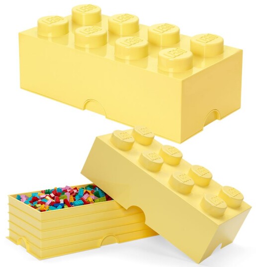 LEGO Storage Brick 8 oppbevaringsboks med lokk 50 x 25 cm cool yellow design collection