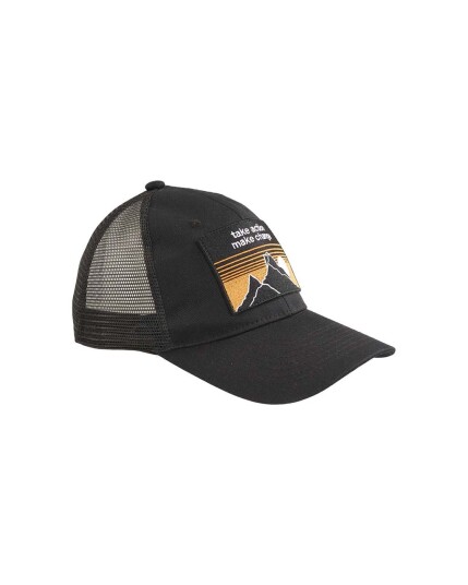 Knowledge Cotton Take Action Twill Trucker Cap Black Jet