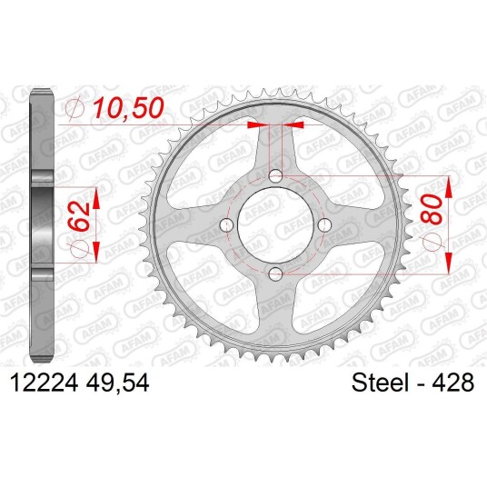 AFAM Bakdrev, Stål #428 - Yamaha TT125R TT 125 R LW/E/SW