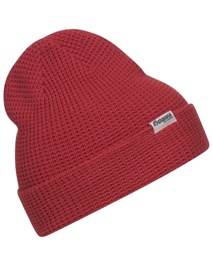 Bergans Waffle Knit Beanie Lt Dahlia Red