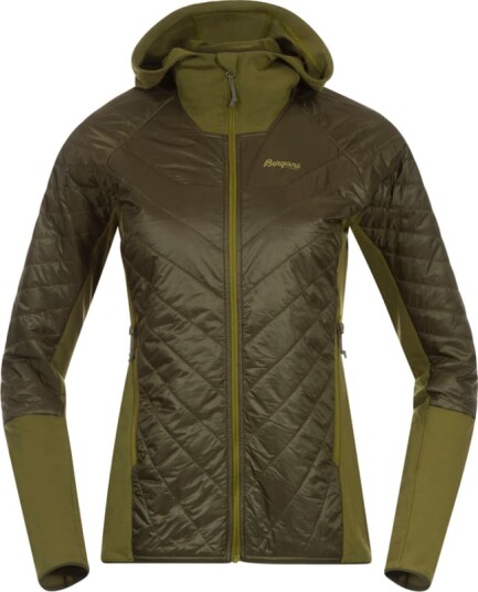 Bergans Women's Cecilie Light Insulated Hybrid Jacket XS, Dark Olive Green/Trail Green