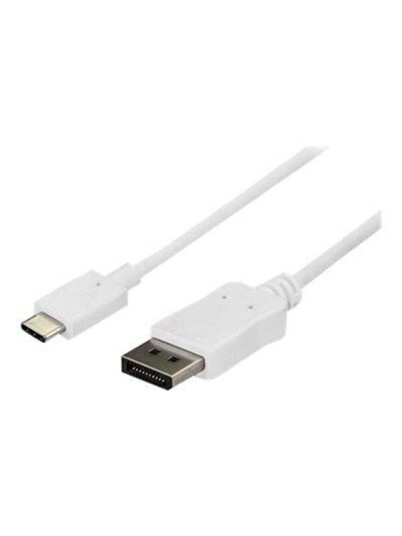 StarTech.com 1 m (3 ft.) USB C to DisplayPort Cable - 4K 60Hz - White - external video adapter - STM32F072CBU6