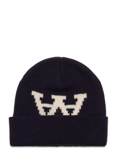 Double A by Wood Wood Vin Aa Jacquard Beanie Blue Double A By Wood Wood NAVY ONE SIZE