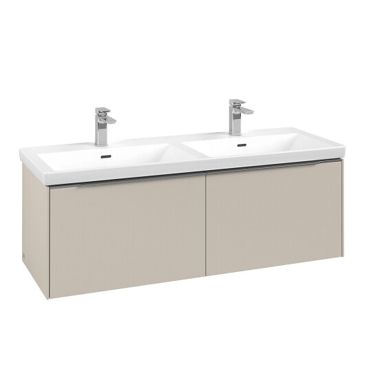 Villeroy & Boch  Subway 3.0 Servantskap m/2 skuffer 1272x429x478 mm Lys Grå Matt