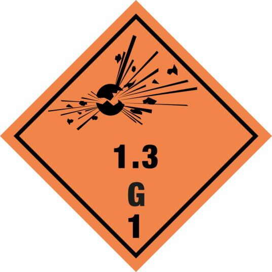 Explosives kl. 1.3 G faresedler