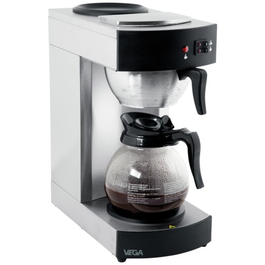 VEGA Kaffetrakter; 1.8l, 19.5x43.2x36.5 cm (BxHxD); Svart/Sølvfarge