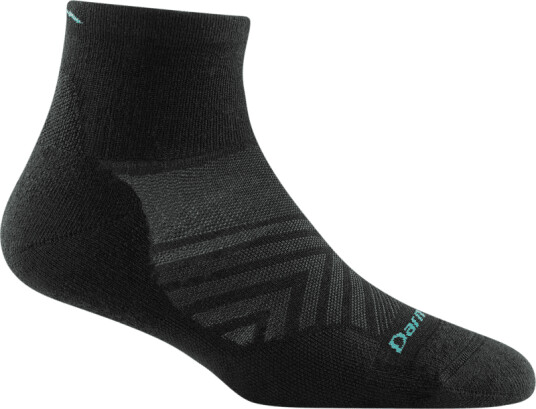 Darn Tough Women's Run 1/4 Ultra-Lightweight Cushion Running Sock S (35-37.5) Black