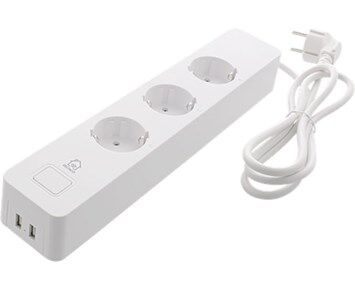 Deltaco Smart 3 way outlet 2 USB ports