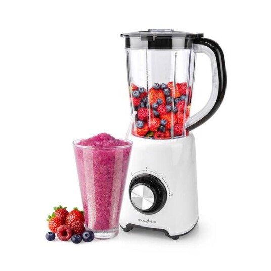 Nedis Stand Blender | 800 W | 1.5 l | Plast | 2 Hastighetsinnstillinger | Hvit / Sort