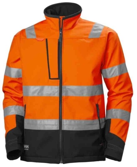 HH Alna 2.0 Softshelljakke, HiVis kl.3 Mann, Str. 3XL, Oransje/koksgrå