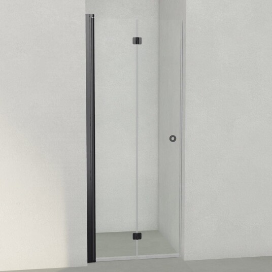 INR Iconic Nordic Rooms Dusjnisje Linc 2 Flex - Klart Glass Svart Matt / 80cm Venstre Hengslet