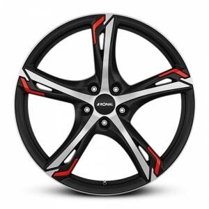 RONAL R62 Red Jet Black Matt front cut 7.5x17 5x100 ET42 B68