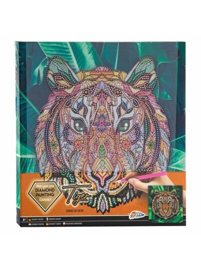 Grafix Canvas Diamond Painting Tiger 30x30cm