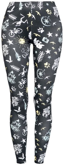 RED by EMP Leggings - Leggings med all-over print - XS til XL - Damer - svart