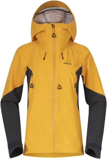 Bergans of Norway Y MountainLine Hybrid Softshell Jacket Dame Mango Yellow/Dark Shadow Grey L